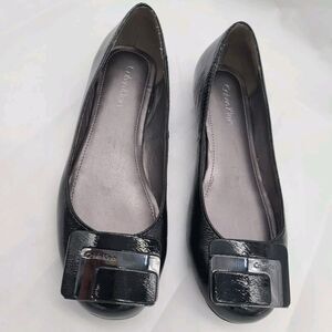 Calvin Klein Women's Lucie Crinkle Patent Leather Slip On LOAFER Size 4 M